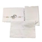 LE BEBE' set 3 pezzi lenzuola tinta unita cn ricami Bianco per Neonata LGB5970 BIANCO LE BEBE' 