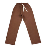 Lalalu' Solid Color Pants With Elastic Waist Brown For Boys