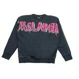Disclaimer Solid Color Sweatshirt Print And Black Crewneck For Girls
