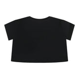 Marc Ellis Solid Color Crew Neck T-Shirt With Black Logo For Baby Girls