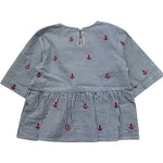 Saint Barth Camicia Mezza Manica Fantasia A Righe per Bambina ALYSON BLU SAINT BARTH 