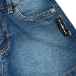 John Richmond Short In Denim Tinta Unita con Stampa per Bambina RGP15014SH BLU JOHN RICHMOND 