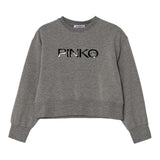 PINKO felpa girocollo tinta unita con stampa Grigio per Bambina F4PIJGSW090 GRIGIO PINKO 