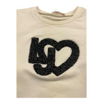 LIU JO felpa chiusa girocollo tint unita con stampa logo Panna per Bambina KF4025XXX PANNA LIU JO 