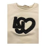LIU JO felpa chiusa girocollo tint unita con stampa logo Panna per Bambina KF4025XXX PANNA LIU JO 