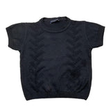 Emanuel Pris Crew Neck T-Shirt In Solid Color Knit Blue For Newborn