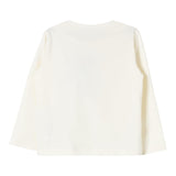LIU JO shirt girocollo tinta unita con stampa brillantinata e fiocco Panna per Bambina KF4066 PANNA LIU JO 