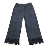 Meimeij Black Embroidery Solid Color Palazzo Pants For Girls