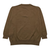 Paolo Pecora Solid Color Brown Crew Neck Sweater For Boys