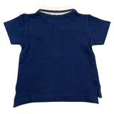 Emc Polo Half Sleeve Solid Color with Contrast Collar Blue for Baby