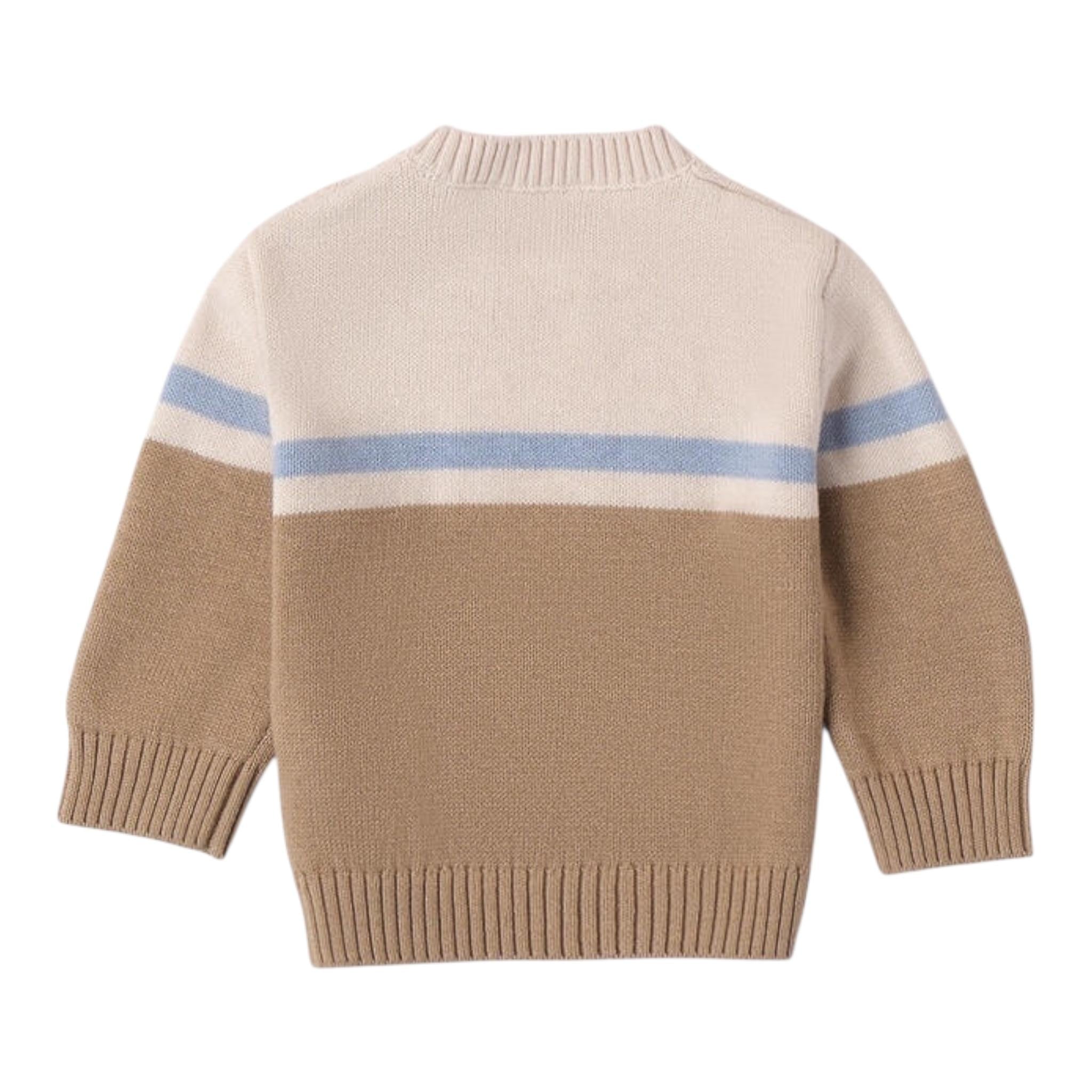 MINI BANDA maglia girocollo bicolore  Beige per Neonato 3A670X BEIGE MINI BANDA 