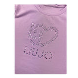 LIU JO shirt girocollo tinta unita con stampa Lilla per Neonata KF4069NX LILLA LIU JO 