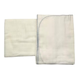 Barcellino Plain Gauze Blanket With Contrasting Embroidery White For Newborn