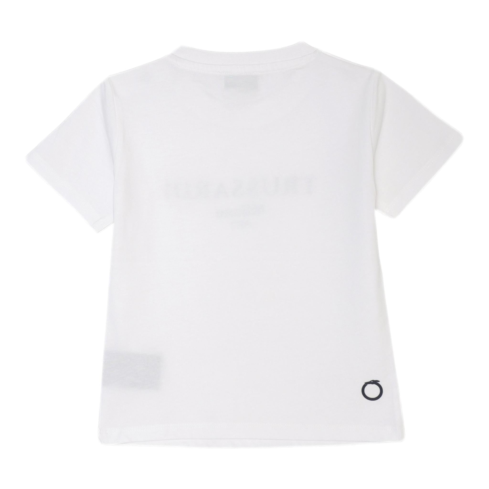 Trussardi T-Shirt Girocollo Tinta Unita con Stampa per Neonato TIP25011TSX BIANCO TRUSSARDI 