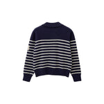 N°21 maglia tinta unita con zip e fantasia a righe Blu per Bambino N21951 BLU N°21 