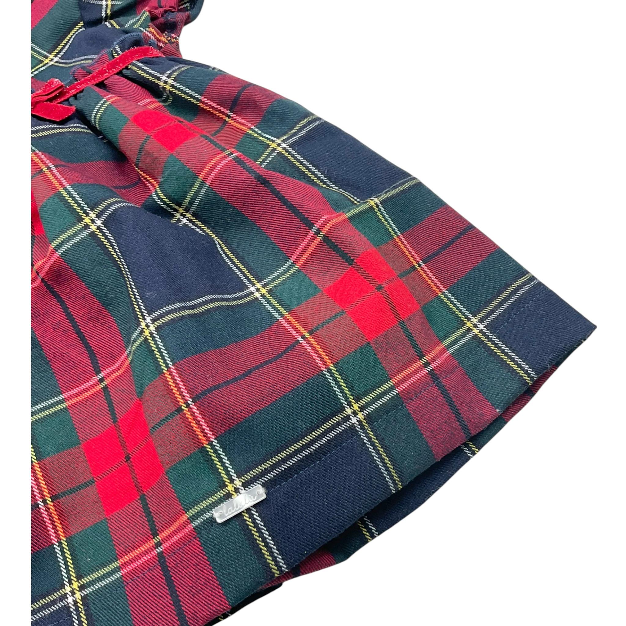 LALALU' abito tinta unita con fantasia scozze Rosso per Neonata VTL0012N ROSSO LALALU' 