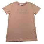 TRUSSARDI t-shirt girocollo tinta unita con stampa logo Rosa per Bambina TGA25082TS ROSA TRUSSARDI 
