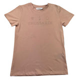 TRUSSARDI t-shirt girocollo tinta unita con stampa logo Rosa per Bambina TGA25082TS ROSA TRUSSARDI 