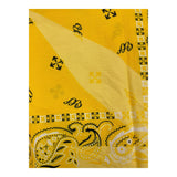 Off-White Solid Color Scarf With Yellow Pattern For Girls