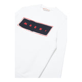 MARNI felpa chiusa girocollo tinta unita con logo Bianco per Bambino M01223 BIANCO MARNI 