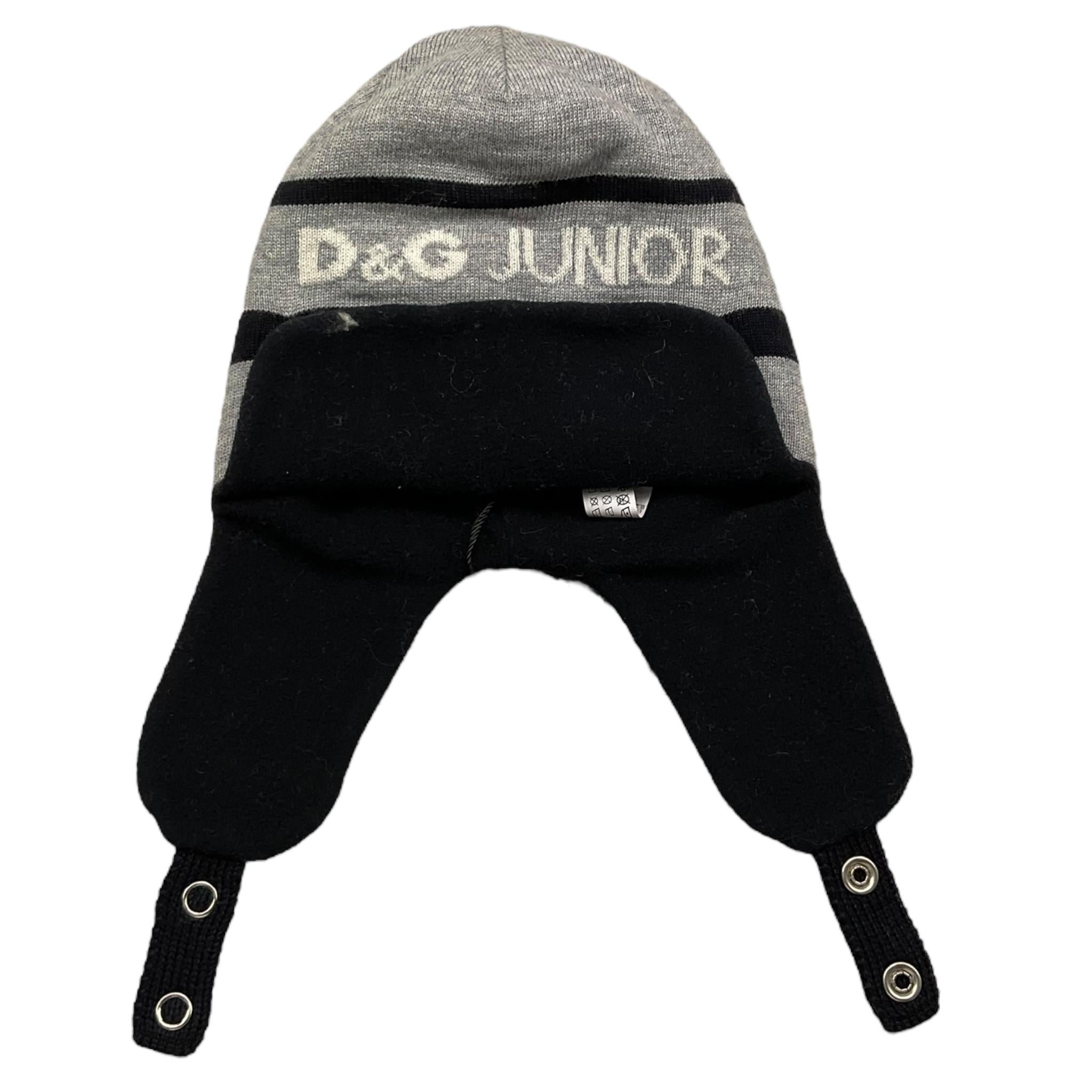 DOLCE & GABBANA cappello bicolore con logo Grigio per Neonato LNBH17 GRIGIO DOLCE & GABBANA 