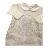 Minu' Long Sleeve Plain Thread Romper With White Tulle For Newborns