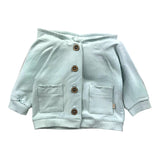 Bamboom+Babies Solid Color Button Down Hoodie with Ears Blue for Newborn