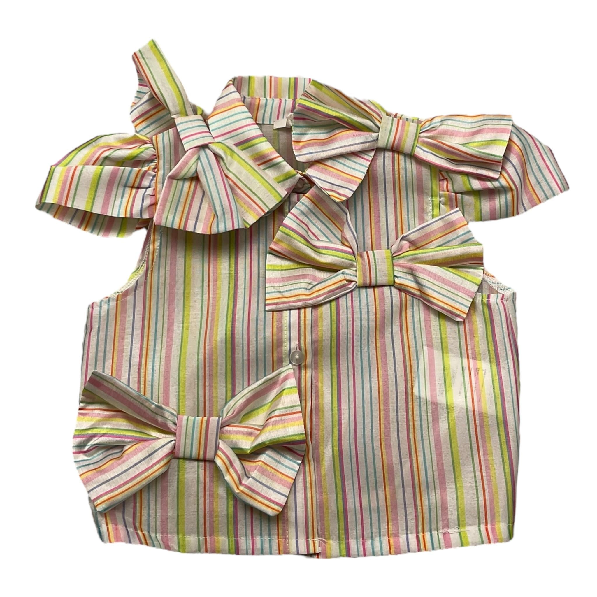 Miss Grant Camicia Mezza Manica Fantasia A Righe per Neonata MG1290 MULTICOLOR MISS GRANT 