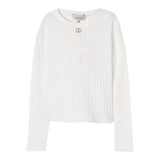 Twinset Maglia Tinta Unita con Logo per Bambina 251GJ3402 PANNA TWINSET 