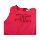 Elisabetta Franchi Abito Giromanica Tinta Unita con Balze per Neonata EGAB73 CORALLO ELISABETTA FRANCHI 