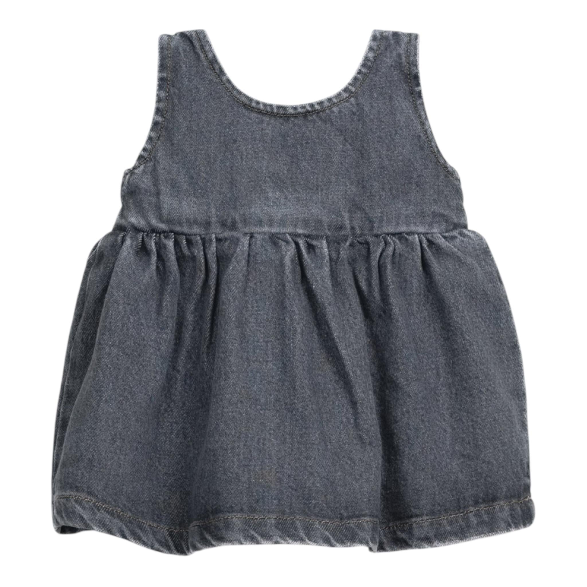 PLAY UP abito in denim tinta unita con bottoni Nero per Neonata PA022AP11457 NERO PLAY UP 