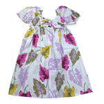 Dixie Abito Tinta Unita con Fantasia Fiori per Bambina AB63274G39 BIANCO DIXIE 