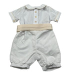 La Stupenderia Pagliaccetto Tinta Unita con Fantasia A Righe per Neonato CBPG53X BIANCO LA STUPENDERIA 