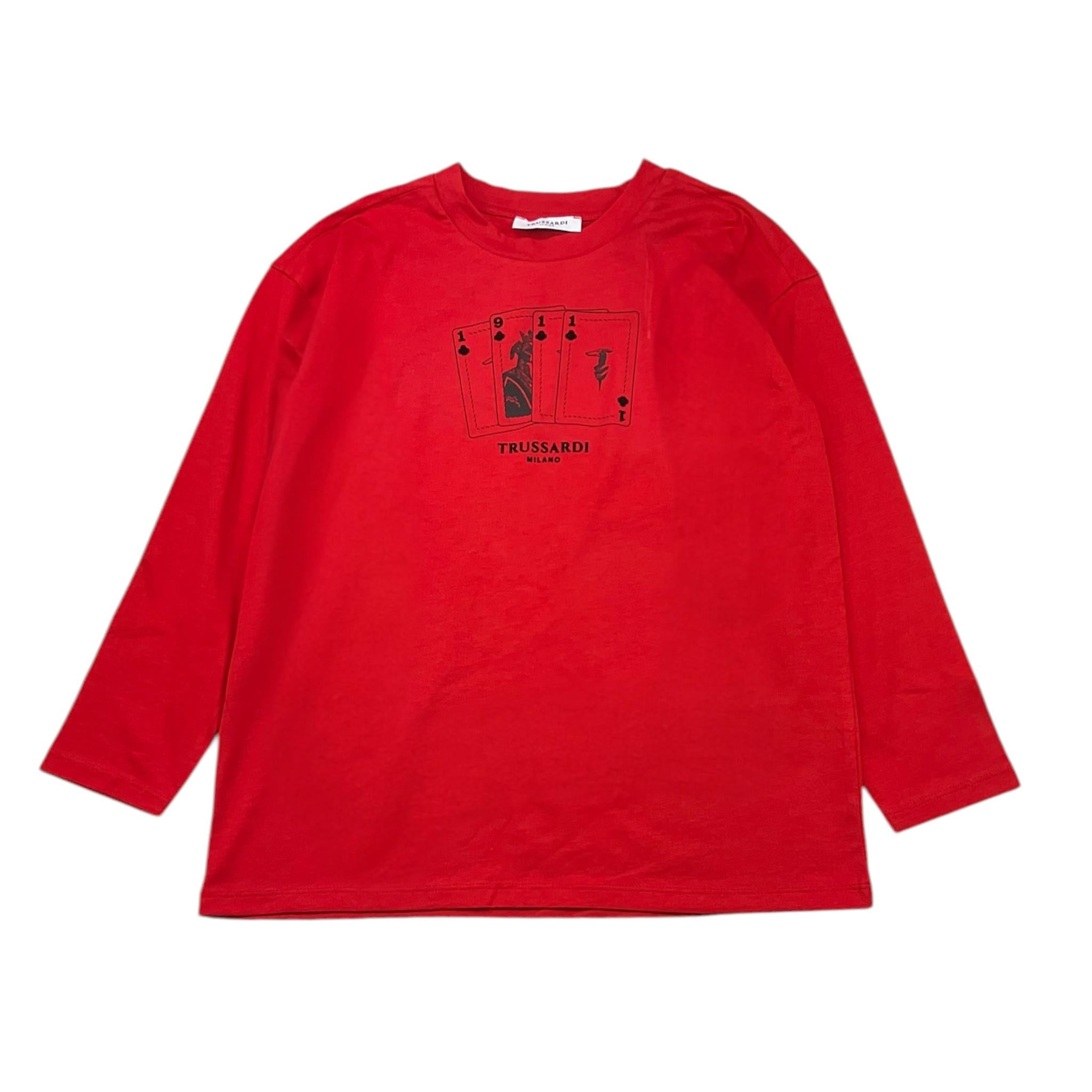 TRUSSARDI shirt tinta unita con stampa Rosso per Bambino TGA25069TS ROSSO TRUSSARDI 
