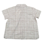 Petit Indi Camicia Tinta Unita con Fantasia A Quadri per Neonato SS25BK7427XN BIANCO PETIT INDI 