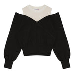 PATRIZIA PEPE maglia girocollo tinta unita con finta canotta Nero per Bambina 7K0042XX NERO PATRIZIA PEPE 