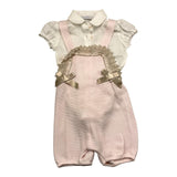 Light Colors 2 Piece Set Shirt-Dungarees Pink For Baby Girl