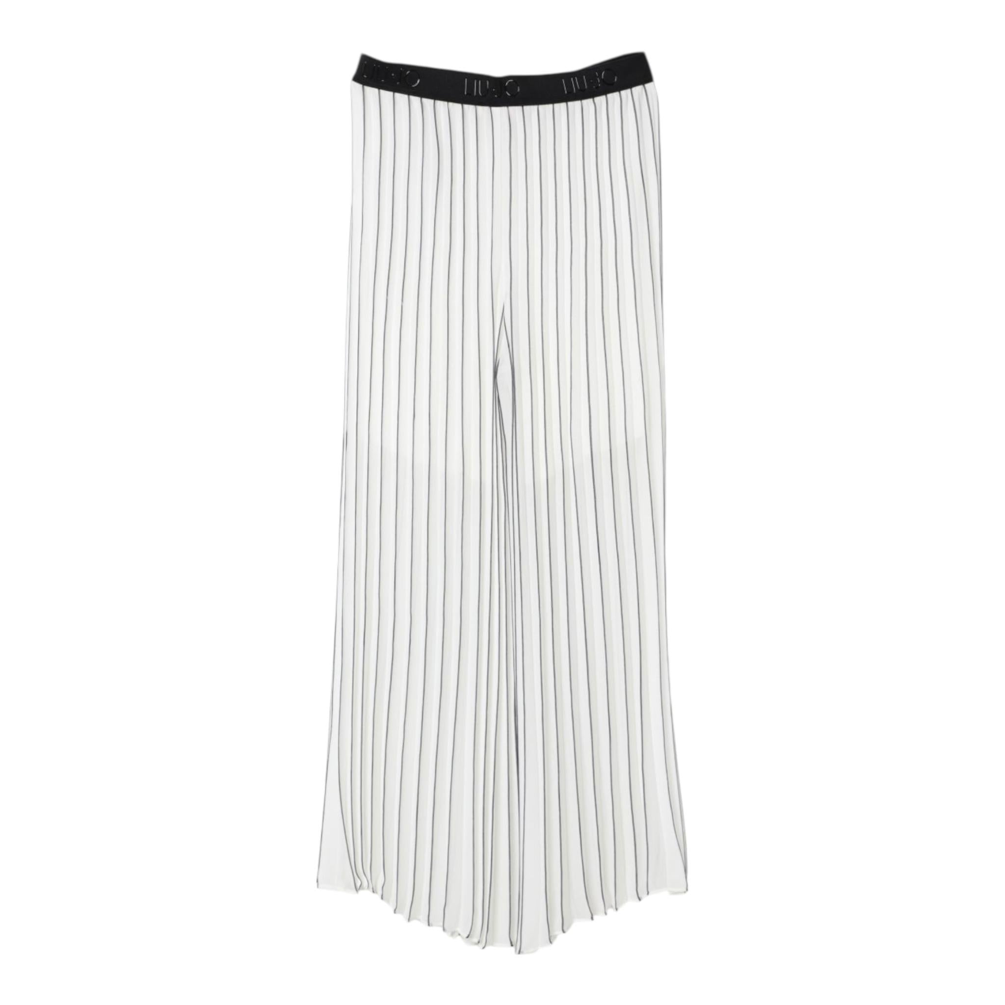 Liu Jo Pantalone Tinta Unita con Fantasia A Righe per Bambina GA5071XXX BIANCO LIU JO 