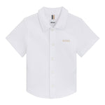 Boss Camicia Mezza Manica Tinta Unita per Neonato J52092X BIANCO BOSS 