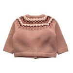 BABIDU cardigan tinta unita con stampa Rosa per Neonata 60770 ROSA BABIDU 