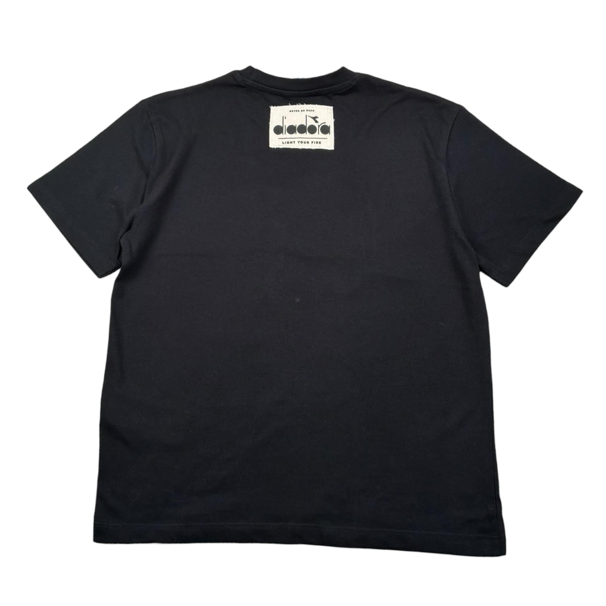 Diadora T-Shirt Girocollo Tinta Unita con Stampa per Bambino F4DIJBTH015 NERO DIADORA 