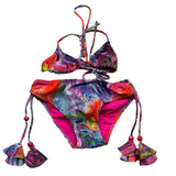 4Giveness 2 Piece Swimsuit Triangle-Panties Multicolor Fantasy Print For Girls
