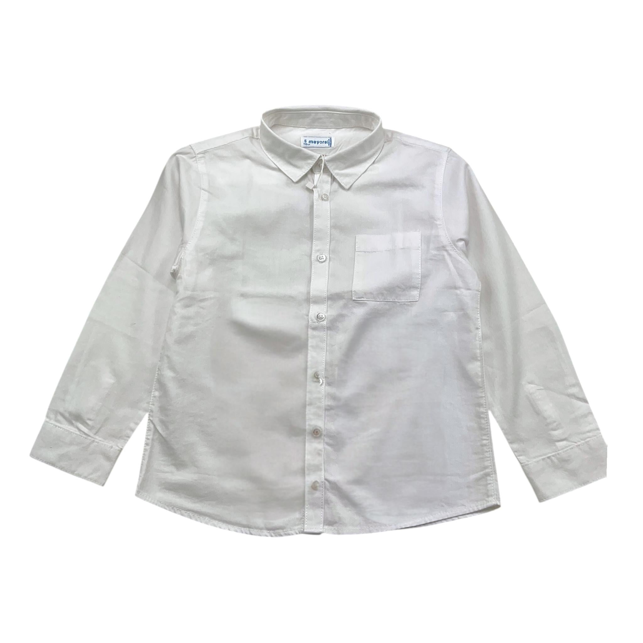 MAYORAL camicia manica lunga tinta unita con bottoni Bianco per Bambino 146 BIANCO MAYORAL 