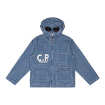 C.P. Company Giubbino In Denim Tinta Unita con Zip per Bambino CUA0002 BLU C.P. COMPANY 