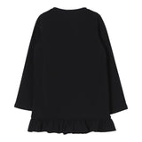LIU JO abito in felpa girocollo tinta unita con stampa Nero per Bambina KF4107X NERO LIU JO 