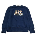 Moschino Felpa Girocollo Tinta Unita con Stampa per Bambino HVF08H BLU MOSCHINO 