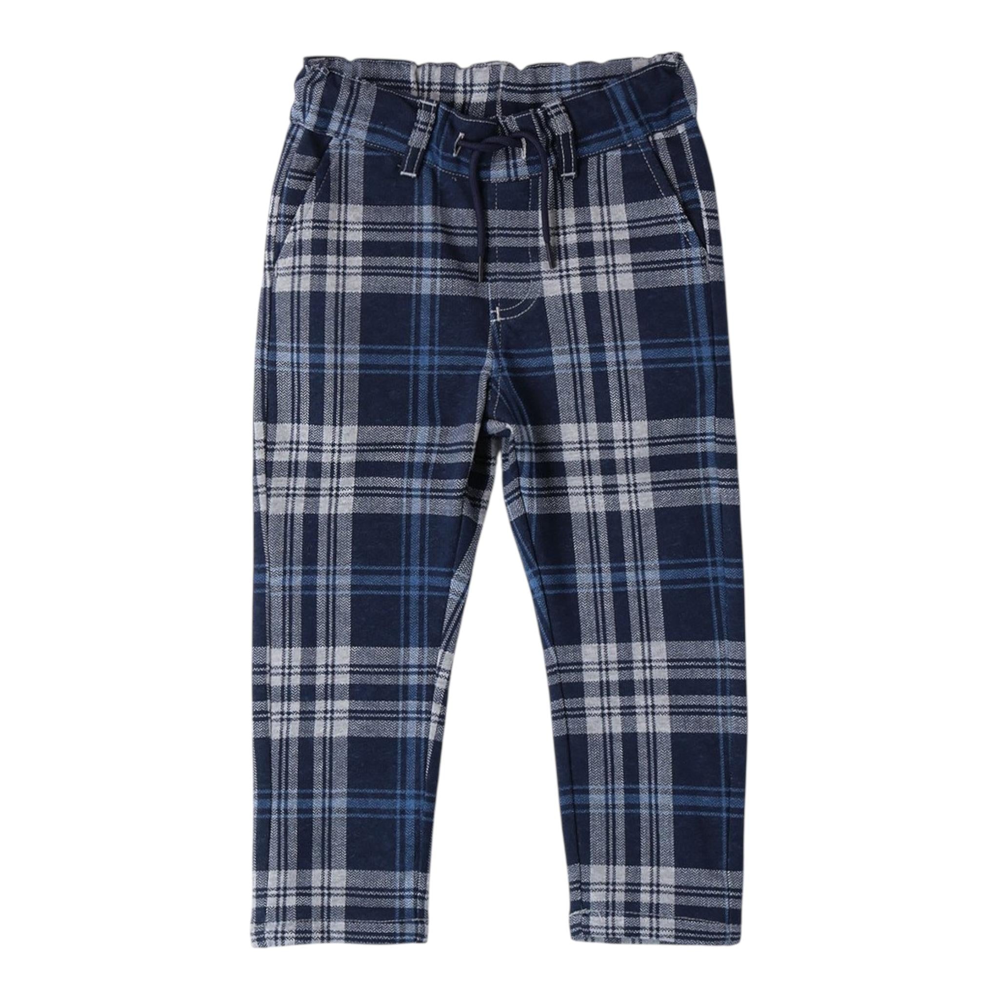 MINI BANDA pantalone con elastico in vita fantasia scozzese Blu per Bambino 0A162X BLU MINI BANDA 