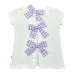 Magil T-Shirt Tinta Unita con Fiocchi per Bambina HN26121 BIANCO MAGIL 