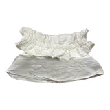 Please Top Tinta Unita Giromanica Con Balze Bianco Per Bambina