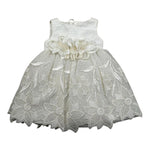 Colori Chiari Abito Giromanica con Ricami Bianco per Neonata FN104334 BIANCO COLORI CHIARI 